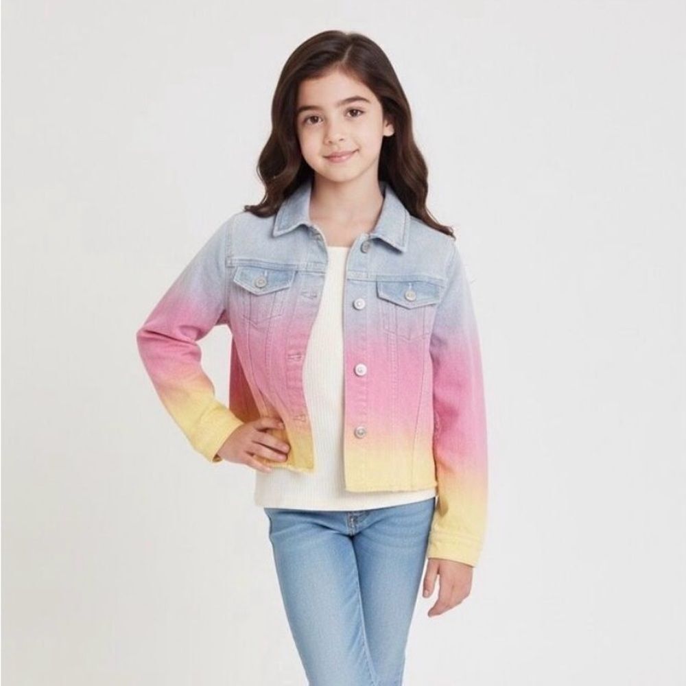 Wonder Nation tie-dyed denim jacket, girls size large